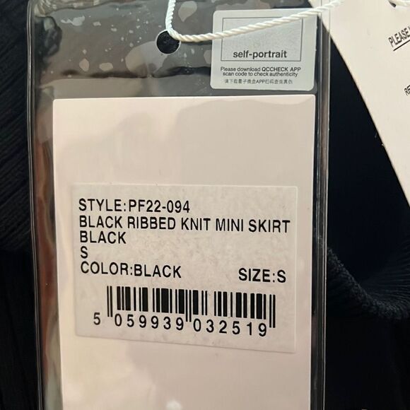 NWT Self-Portrait Black Ribbed Mini Skirt - Picture 12 of 13